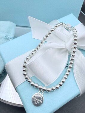 Tiffany & Co. Return to Tiffany Round Mini Disc Bead Bracelet Sterling Silver 7”
